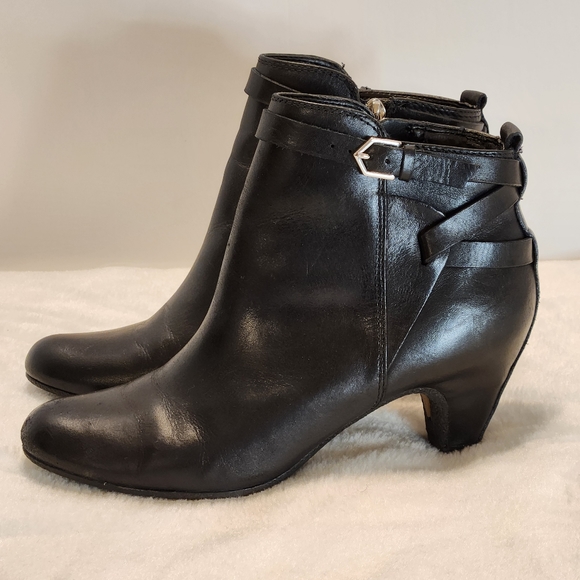 🎉Sam Edelman Maddox Black Leather Zip Ankle Boots Size 6.5 - Picture 2 of 13